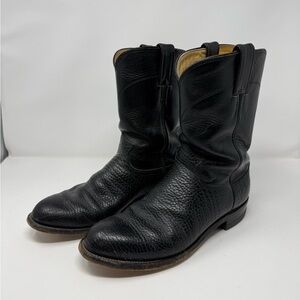 Justin Men's Classic Black Bullhide Roper Sz 8 E (CPKUHW)